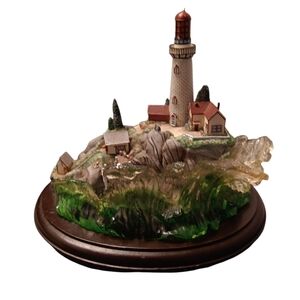 LENOX Lighthouse Figurine with Green and Brown Accents